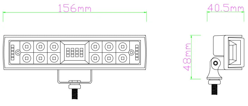 Kinwons Led Työvalo side shooter 24x3w 10x3w