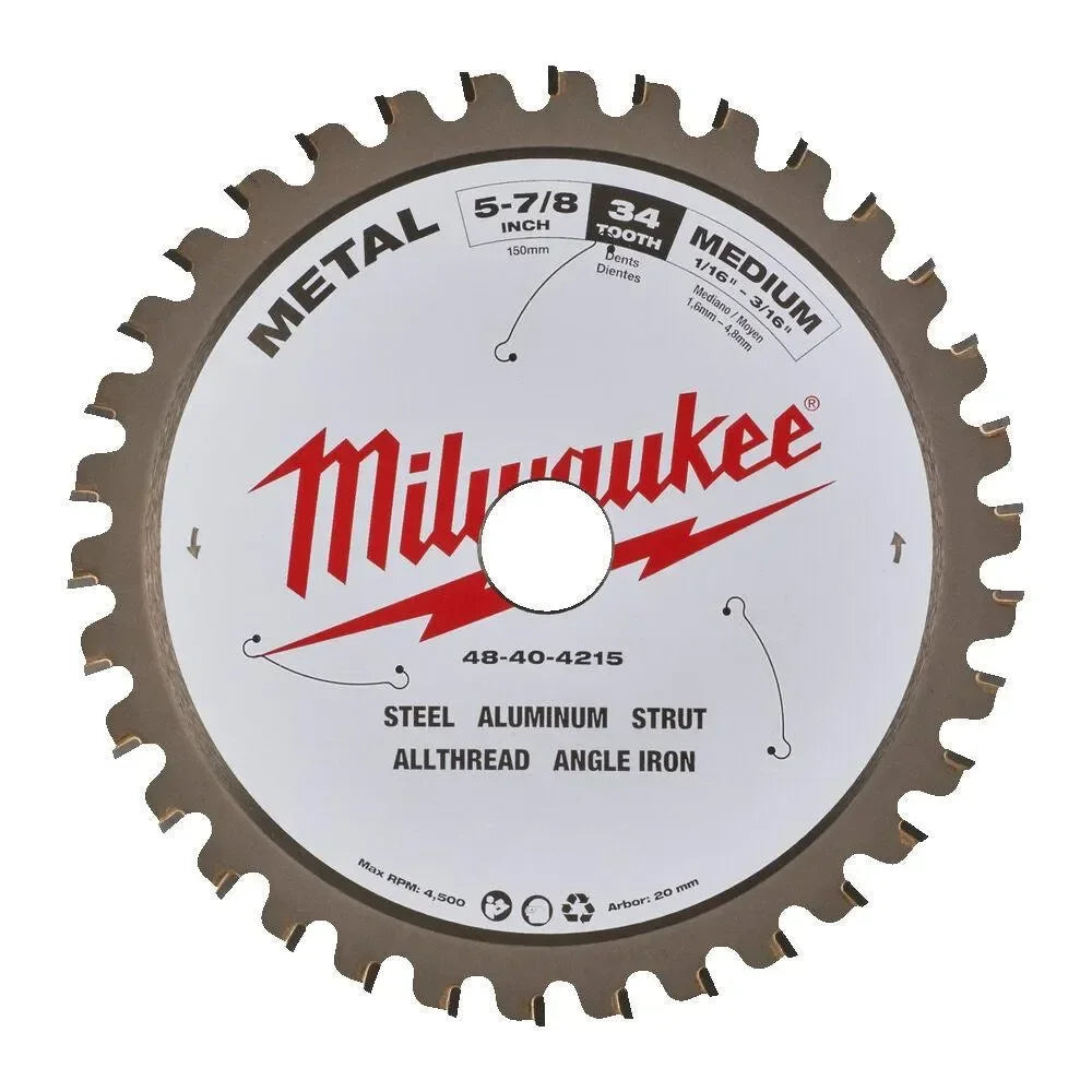 Milwaukee pyörösahanterä metallille 150/20/34T - Puutarhakone