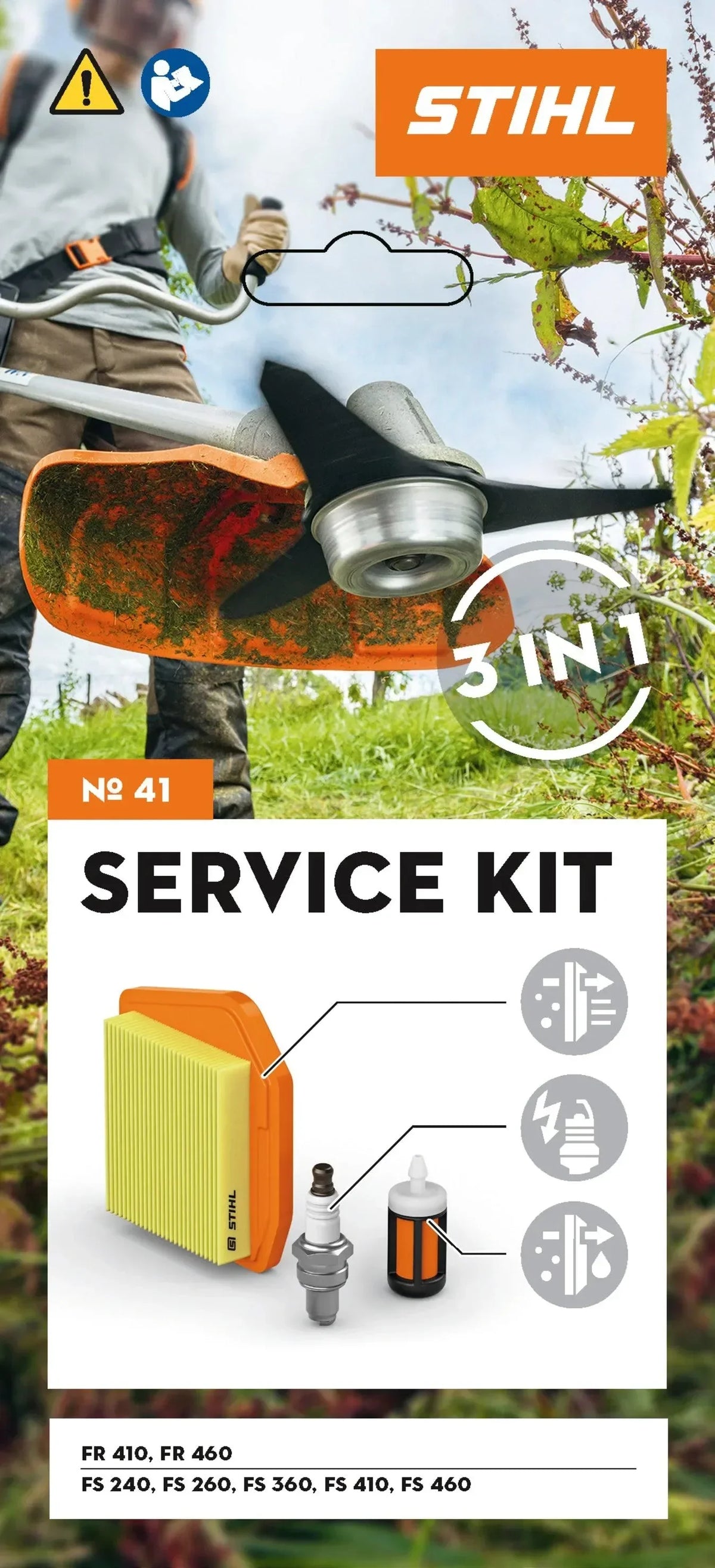 STIHL huoltosarja 41, FS 240, 260, 360, 410 ja 460/461 - Puutarhakone