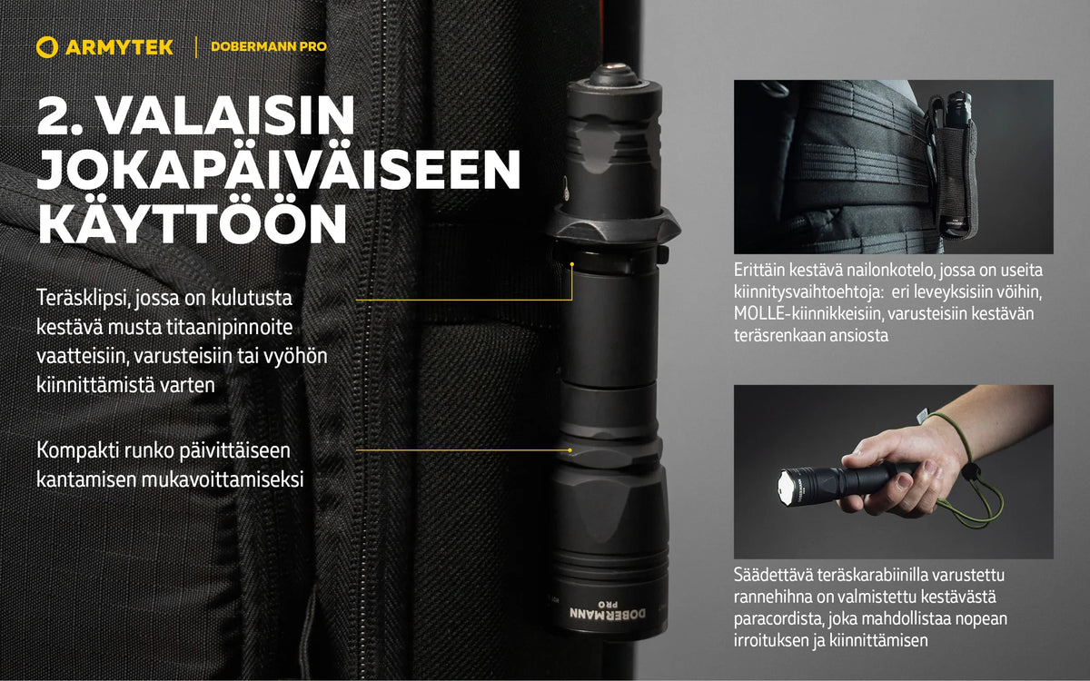Armytek Dobermann Pro Magnet USB Sand (lämmin valo)