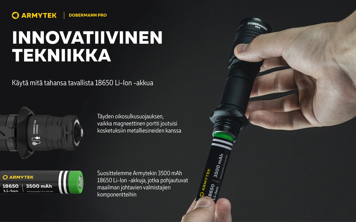 Armytek Dobermann Pro Magnet USB Sand (lämmin valo)