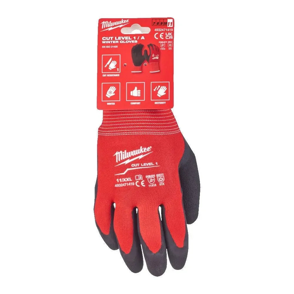 Milwaukee lämmin viiltosuojakäsine Cut level 1, koot M-XXL - Puutarhakone