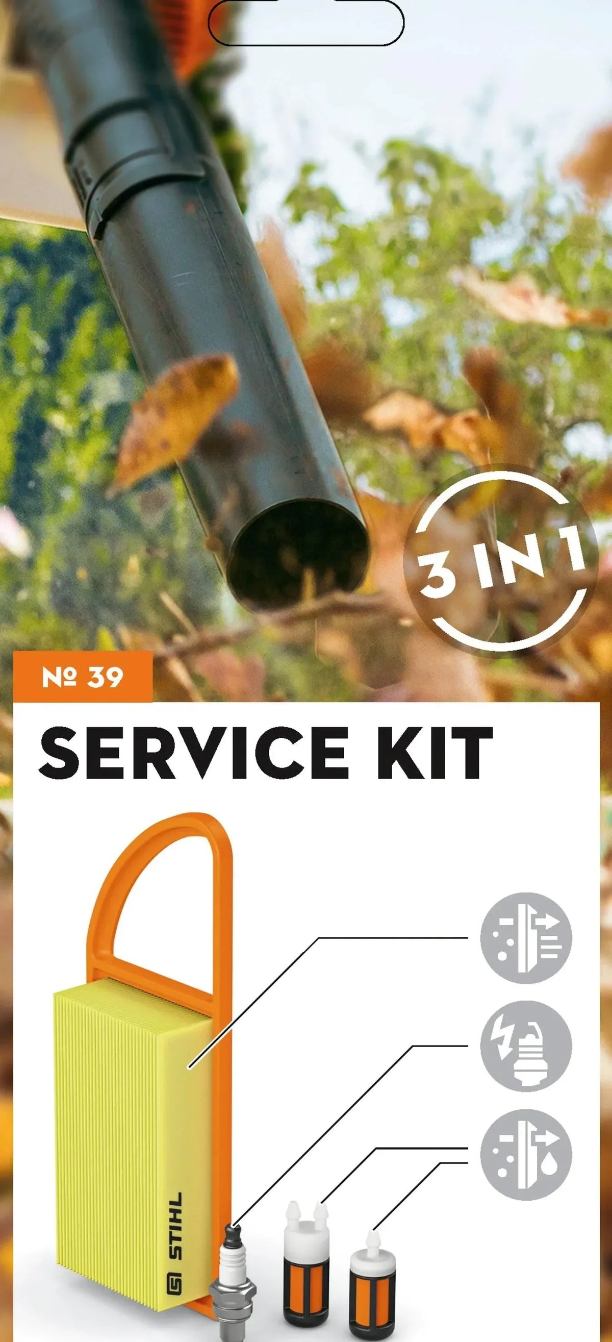 STIHL huoltosarja 39, BR 500, 550, 600, 700 - Puutarhakone