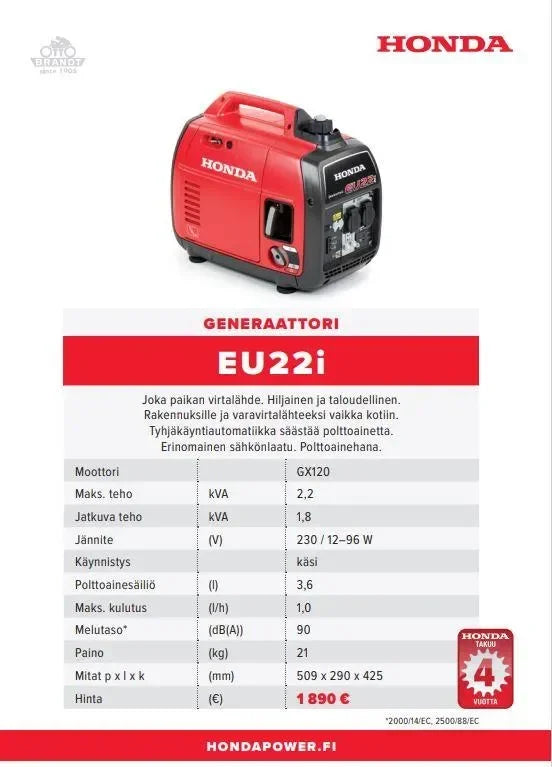 Honda EU22i generaattori - Puutarhakone